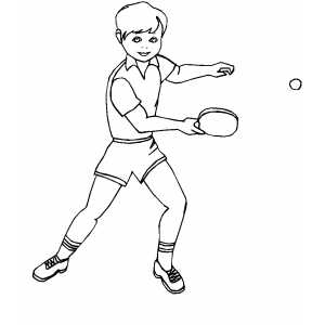 Boy Playing Ping Pong coloring page