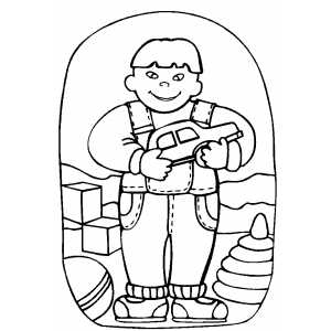 Child With Toy Car coloring page