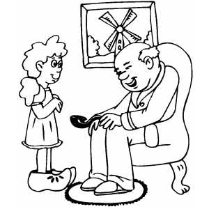 Girl With Clogs coloring page