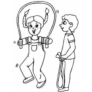 Kids Jumping Rope coloring page