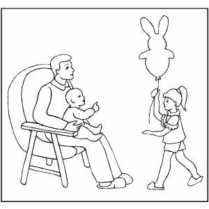 Rabbit Balloon coloring page