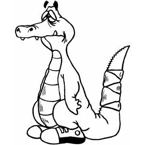 Alligator With Broken Tail coloring page