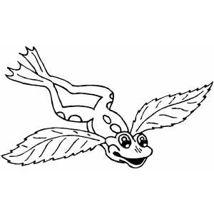 Frog With Wings coloring page
