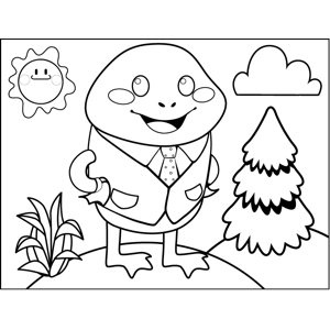 Frog in Suit coloring page