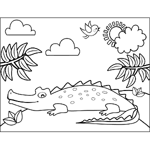 Smiling Alligator coloring page
