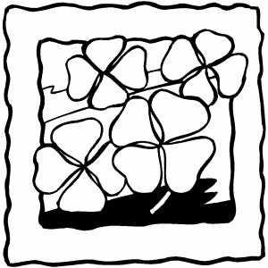 Four Leaf Clovers coloring page