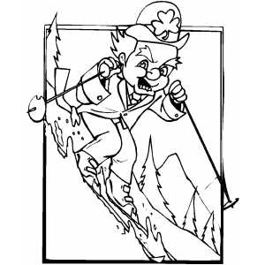 Holiday Skier coloring page