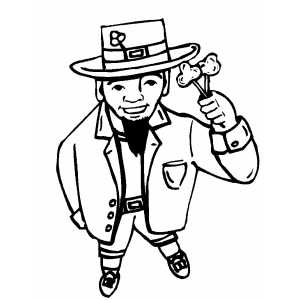 Leprechaun In Hat coloring page