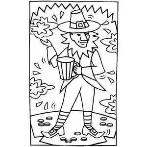Leprechaun With Gold coloring page
