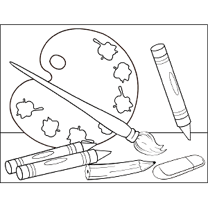 Art Materials coloring page