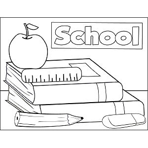 Books and Supplies coloring page