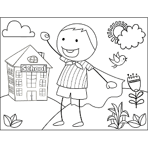 Boy Shouting coloring page
