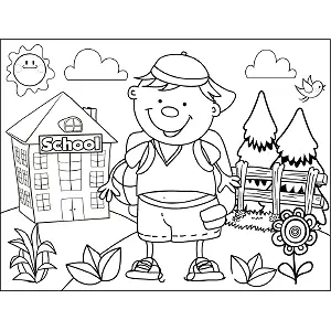 Boy with Hat coloring page