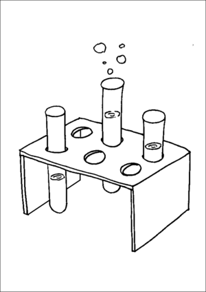 Science Class Test Tubes And Stand coloring page
