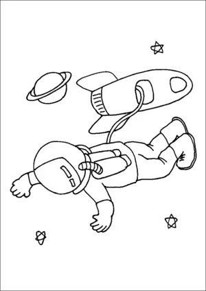 Astronaut Space Walk coloring page