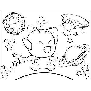 Baby Space Alien coloring page