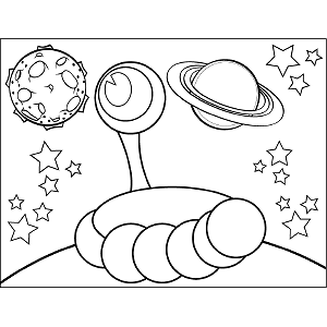 Big-Eyed Space Alien coloring page