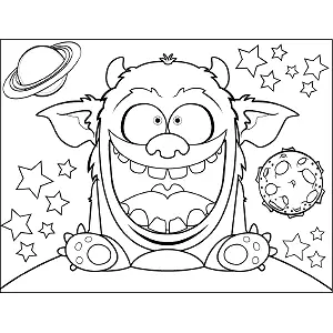 Big Space Monster coloring page
