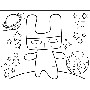 Bunny Space Alien coloring page