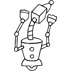 Cleaning Robot coloring page
