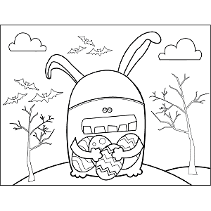 Easter Bunny Monster coloring page