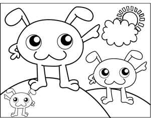 Floppy Eared Monsters coloring page