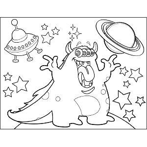 Four-Eyed Space Dragon coloring page