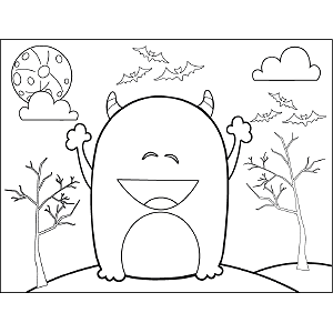 Happy Monster coloring page