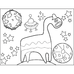 Horsie Space Alien coloring page