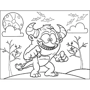 Monster Horns Tail coloring page
