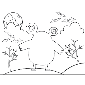 Monster No Mouth coloring page