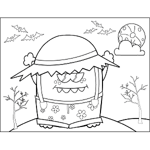 Monster with Hat coloring page