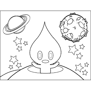 Pointy Space Alien coloring page