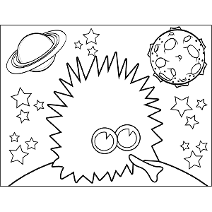 Prickly Space Alien coloring page