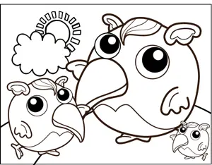 Round Monsters coloring page
