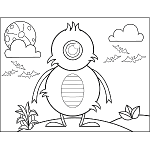 Single-Eyed Monster coloring page