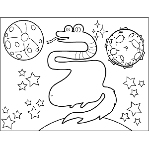 Snake Space Alien coloring page