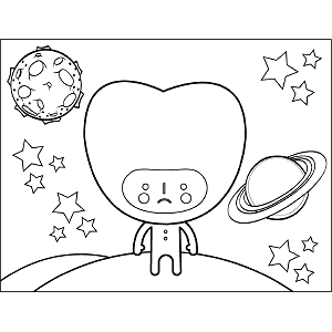 Space Alien Big Head coloring page