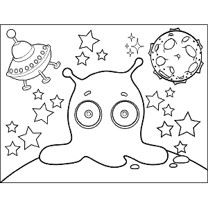 Space Alien Blob coloring page