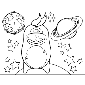 Space Alien Cowlick coloring page