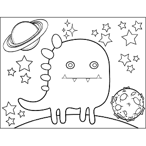 Space Alien Dragon coloring page