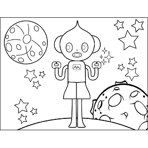 Space Alien Girl coloring page