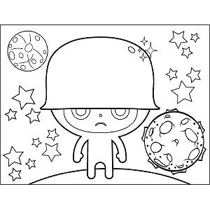 Space Alien Helmet coloring page
