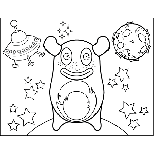 Space Alien Horns coloring page