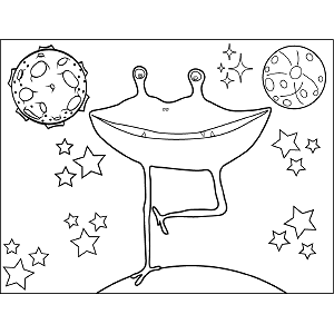 Space Alien Lips coloring page