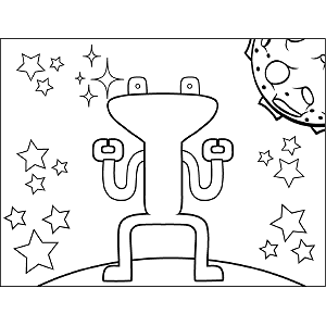 Space Alien Squat coloring page