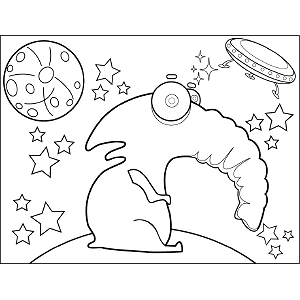 Space Alien with Trunk coloring page
