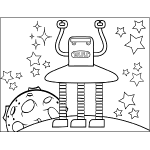 Space Robot Three Legs coloring page