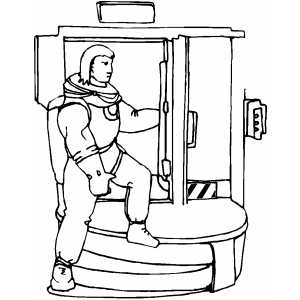Spaceman In Hatch coloring page