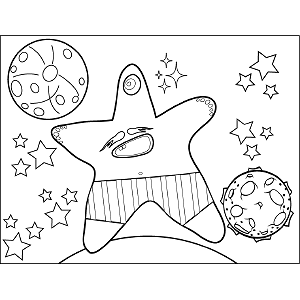 Star Space Alien coloring page